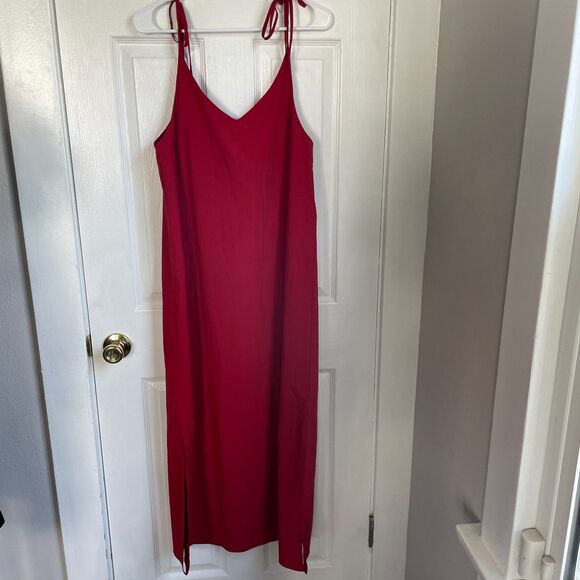 Hidden Forest Market Red Tie Slip Maxi Dress Korean/Seoul Fashion size M - Picture 2 of 8